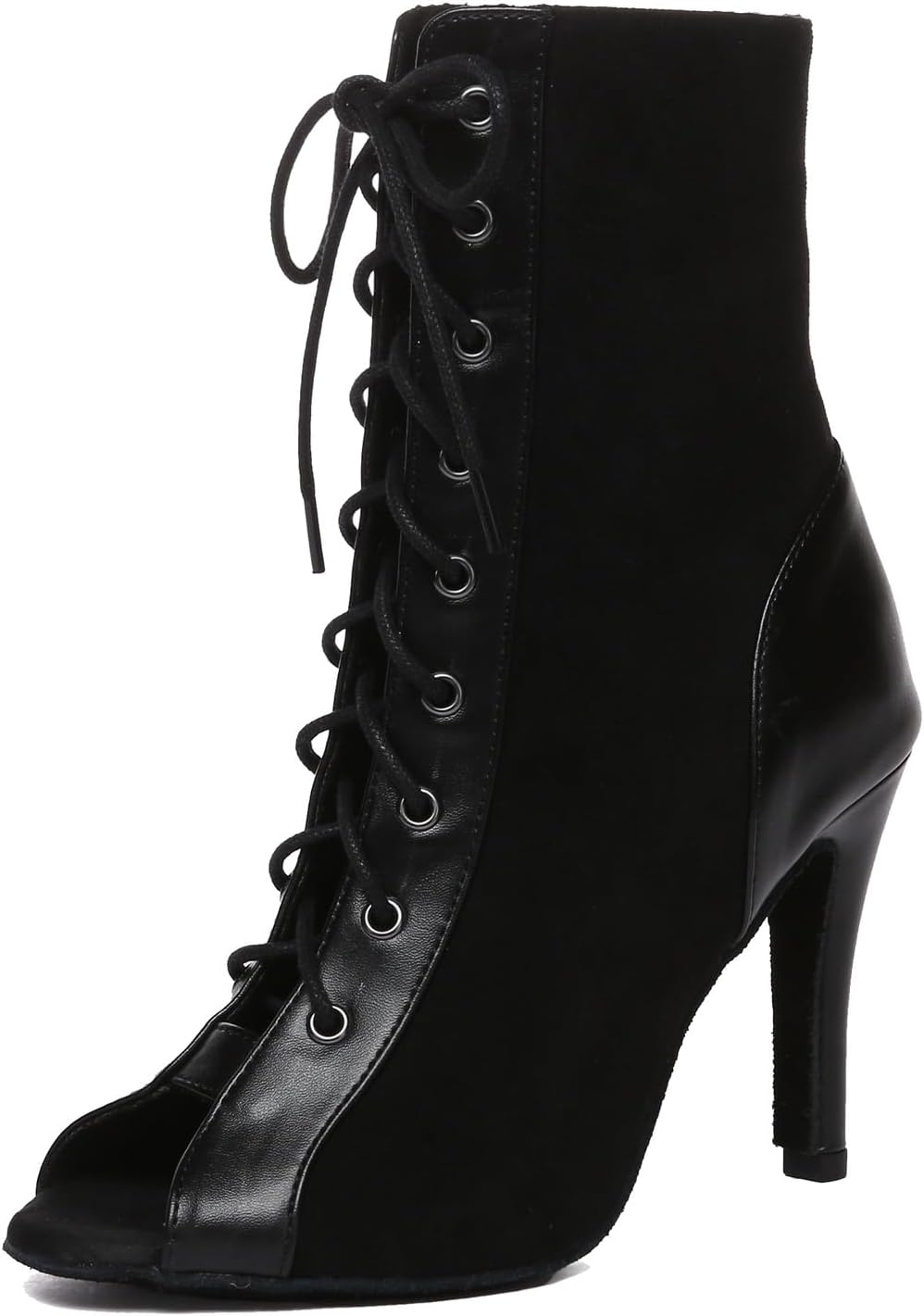 Minishion Women's Ballroom Dance Boot - Peep Toe Comfort