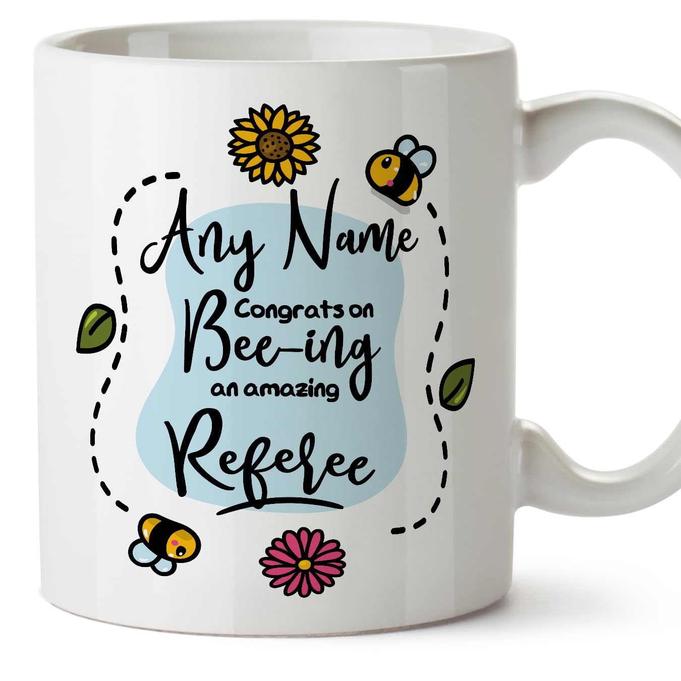 MUGFFINS Personalised Mug for Referee - in English - Thanks for Beeing - Funny Custom Gift for Colleagues - Ceramic 11oz Mug โ image 1