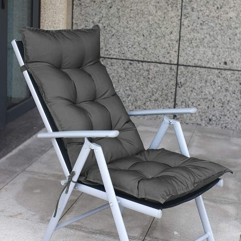 Mom's Moon Soft Thick Padded Rocking Chair Sofa Cushion with Ties,Quilting Chaise Lounger Cushion for Indoor Outdoor Patio Garden, Grey 127x45.72 (50x18 Inch) Set of 1