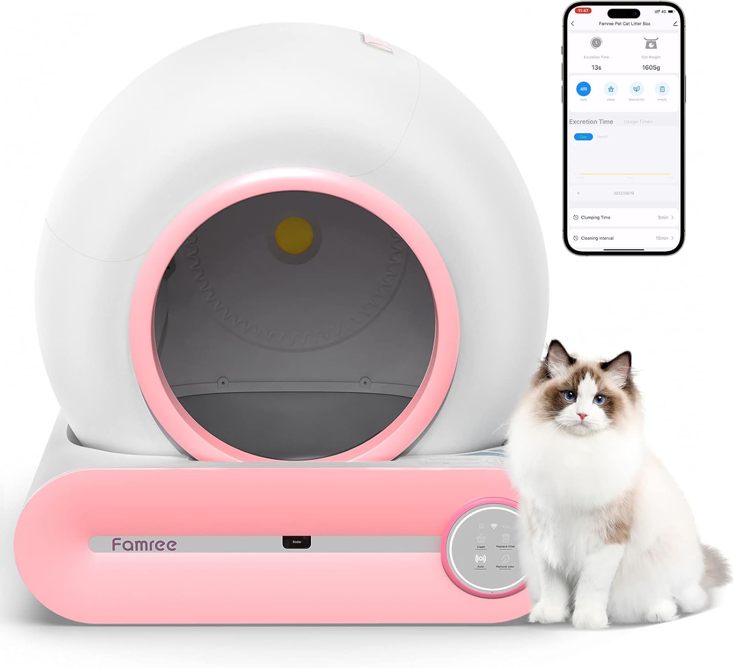 Famree Pet Smart SelfCleaning Cat Litter Box, Automatic