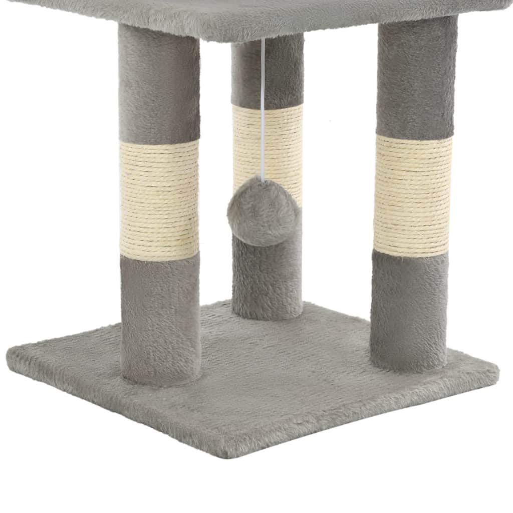Chusui Rascador para Gatos con Poste de sisal, Arbol para Gatos, Gatos Accesorios, Arranhador para Gatos, Arbol Rascador Gatos, 65 cm Gris