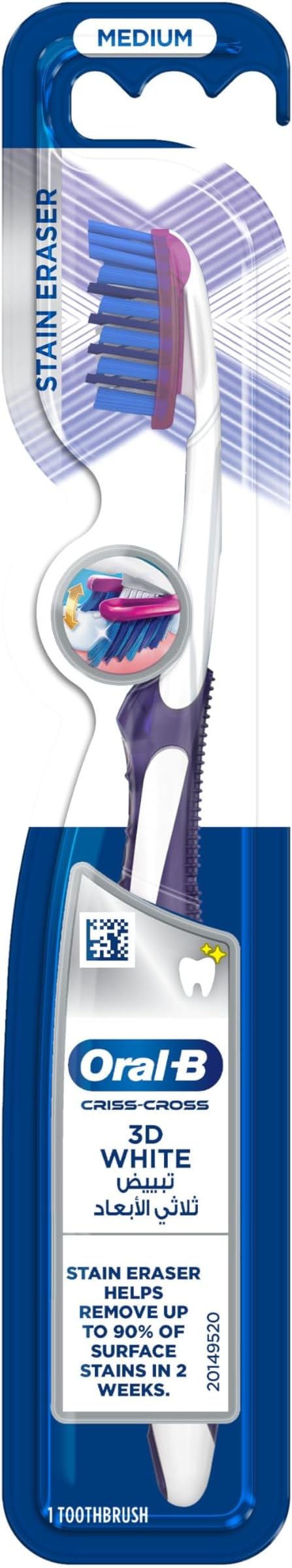 3D White Luxe Pro-Flex 38 Medium Whitening Manual Toothbrush, Multi Color