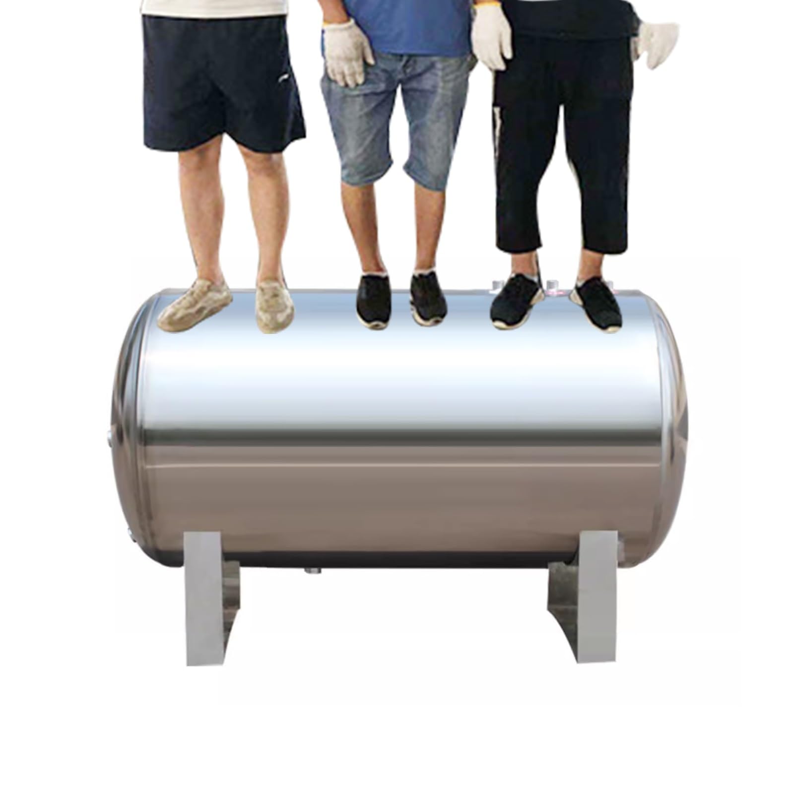 Aocdnek One Color Horizontal 304 Stainless Steel Pressure Tank With Mounting Kit,Pressurized Well Tank,For Home Well/Tap Water Booster(500L/132Gal)
