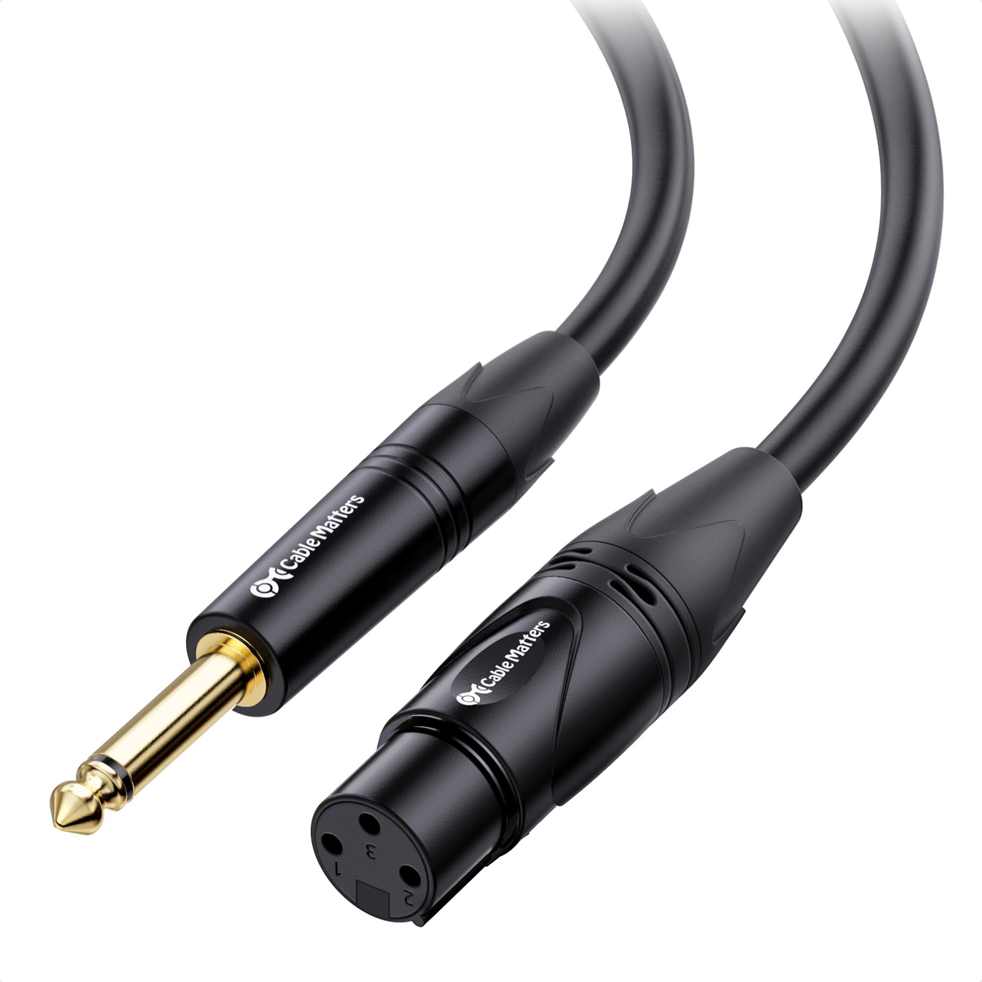 Cable Matters XLR to 1/4 TS Microphone Cable, Unbalanced Female XLR to Male 1/4 (6.35mm) TS Cable - 10 Feet-image-43