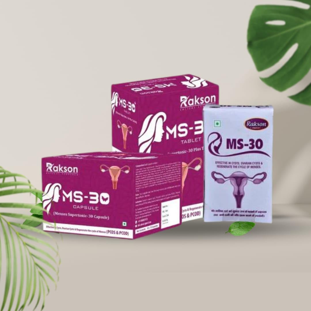 Rakson Life SCIENCES MS-30 KIT - Comprehensive PCOS/PCOD Solution, 30 Herbs Tablets & Decotion for Female Health-image-41