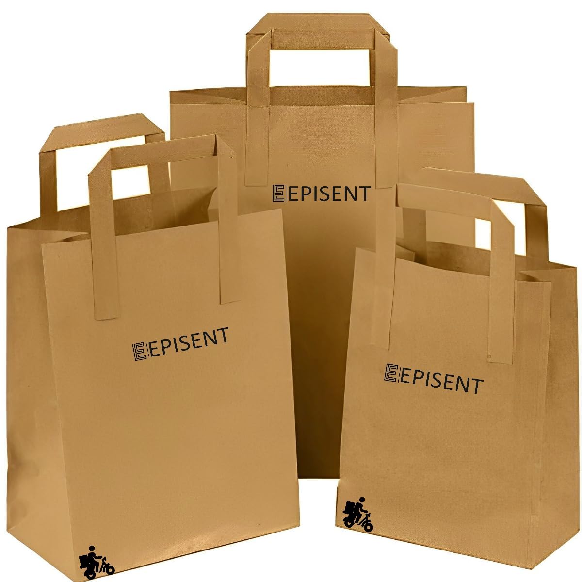 Episent Brown Paper Bags With Handles – 250 Pack Recyclable Kraft Paper Gift & Lunch Bags For Food, Sandwiches, Takeaway, Party, Retail & Catering Use (Medium - 8.5X10x4.3”)