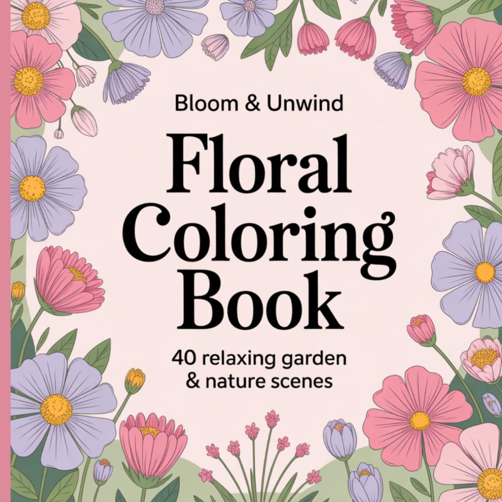Bloom & Unwind: A Floral Coloring Book for Relaxation: 40 Beautiful Garden & Nature Scenes for Relaxation and Mindful Coloring