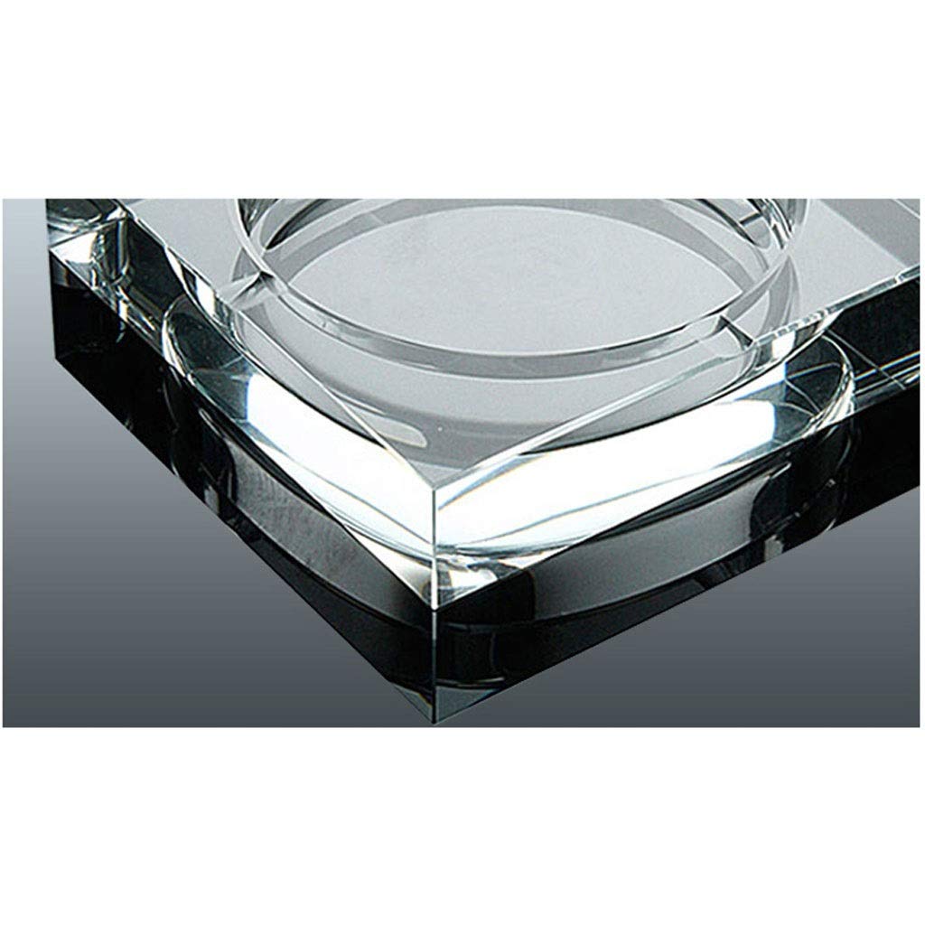 Posacenere quadrato in vetro, trasparente, decorativo, per interni ed esterni, 9 cm, piccolo posacenere per casa e ufficio, design creativo