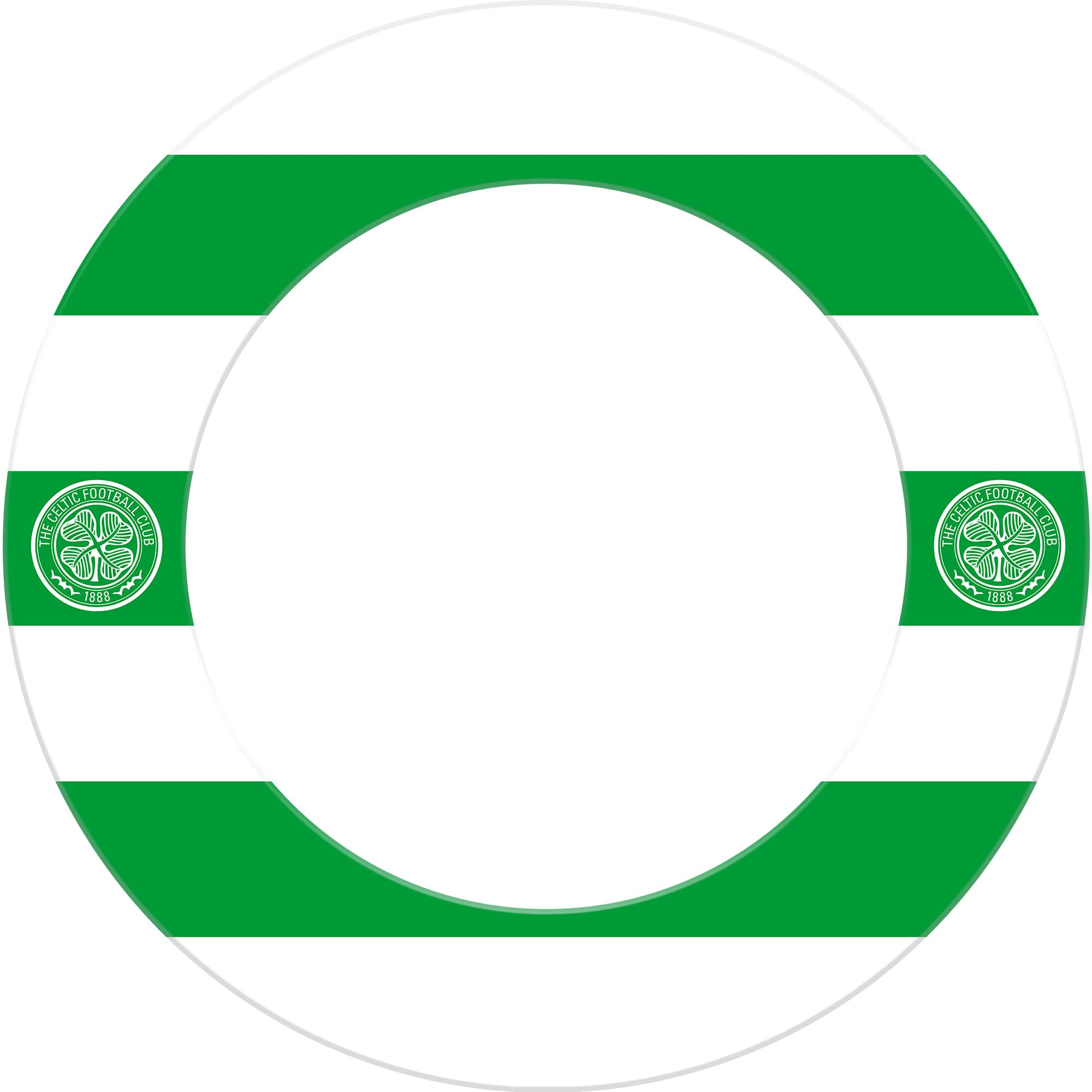 FOCO Offically Licenced Celtic Football Club Bhoys FC Dartboard and Darts Surround, Hoop, White/Green (SU206)