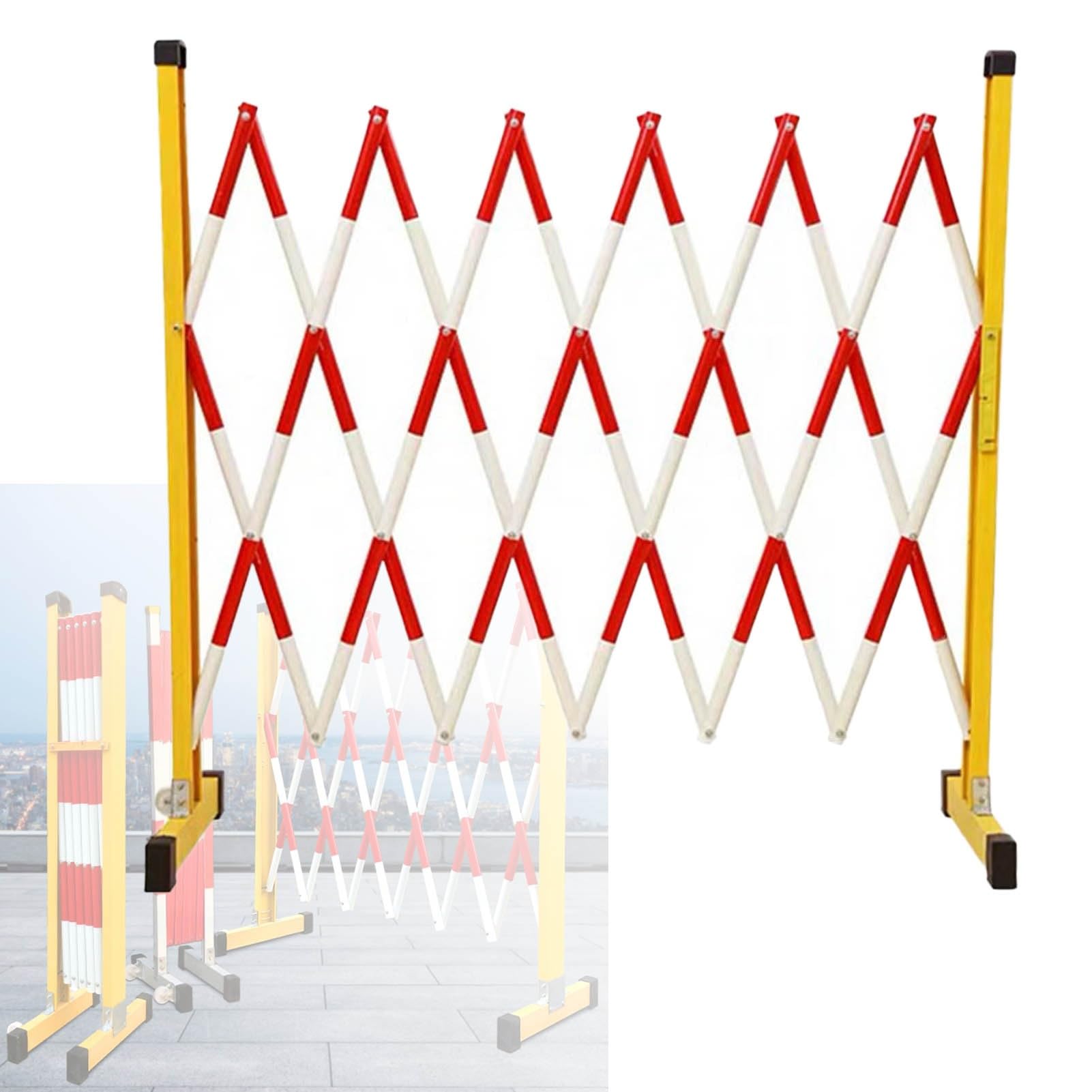 Generisch Ausziehbare Metallbarrieren zur Verkehrsregelung - Verstellbare Zäune für BAU- und Instandhaltungsarbeiten, robuste Ausführung, 120 cm Höhe x 800 cm Länge (26,2 Fuß)