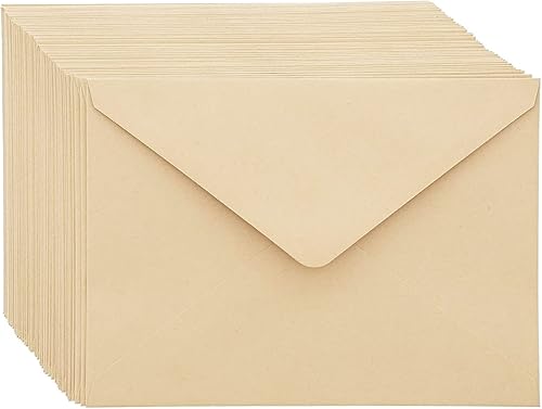 Miniatura 5 de Paper Junkie Tarjetas y sobres festoneados en blanco, 5 x 7 pulgadas, papel kraft marrón, paquete de 50 tarjetas rústicas imprimibles e invitaciones