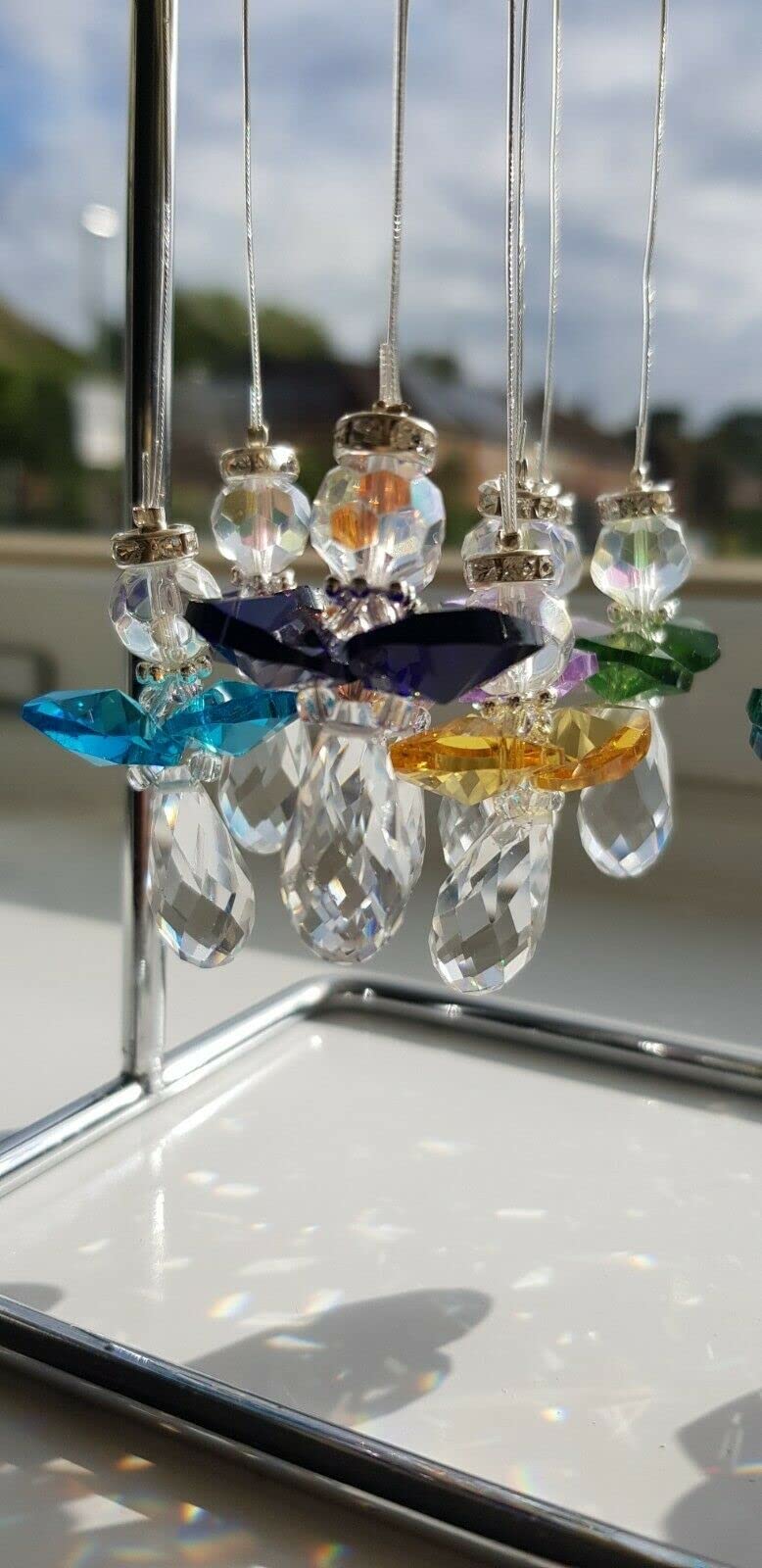 Hanging Crystal Guardian Angels Sun catchers (Sapphire)