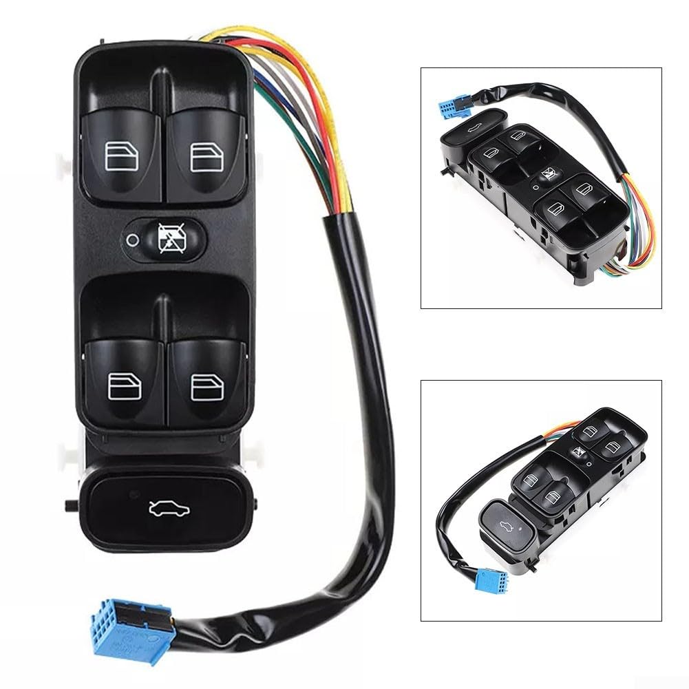 Zilimontt Interruptor de ventana principal para Mercedes Benz Clase C W203 C180 C200 C220 Número OEM: 2038200110DX 2038200110 Interruptor de elevalunas eléctrico para coche