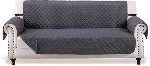 Fandyacke Fundas reversibles para sofá, protector de muebles para perros (sofá, gris oscurogris oscuro)