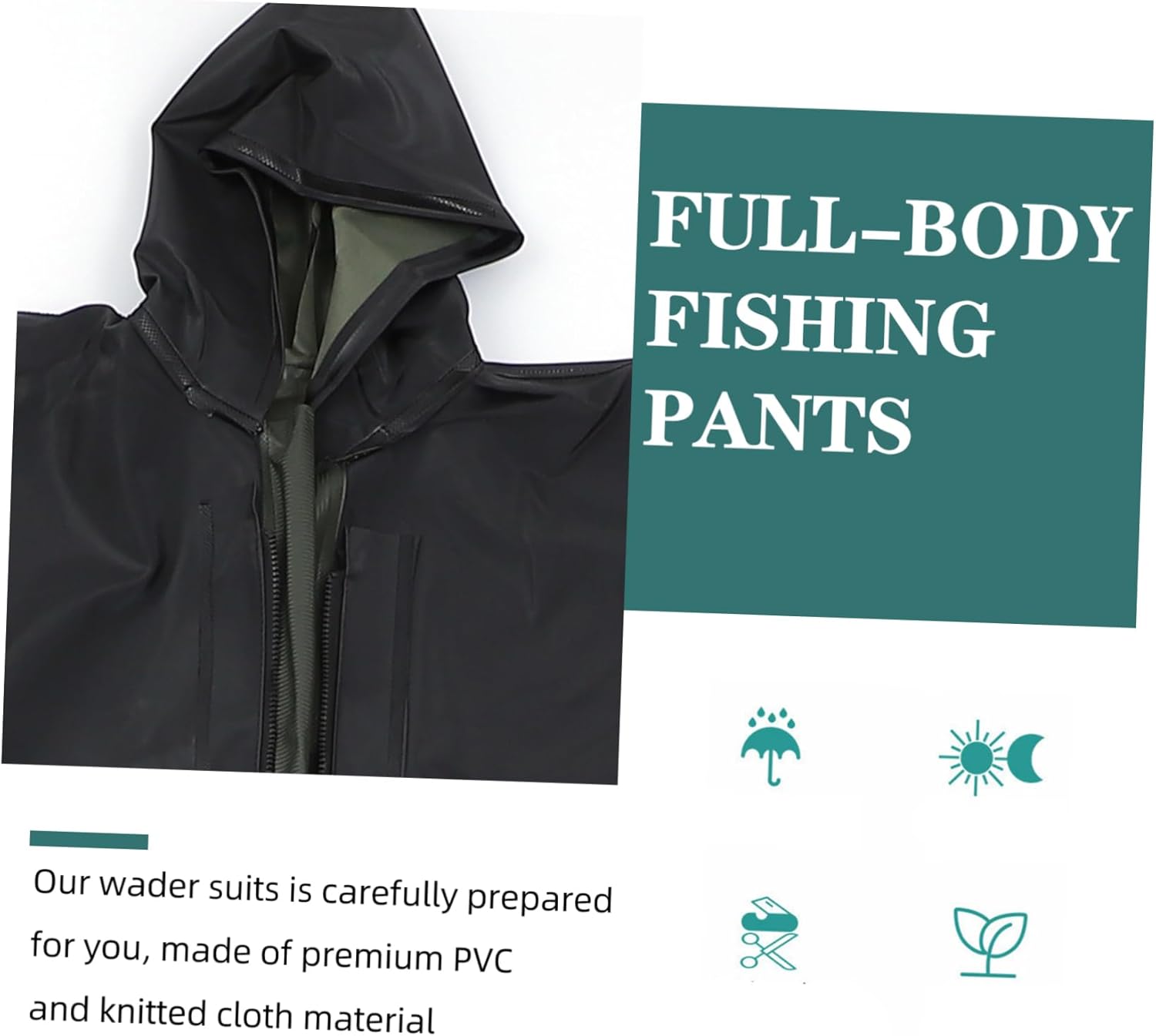 VANZACK 1pcs Fishing Waders Pants Breathable Reinforced Boot Attachment for Men and Women Fishing Hunting and Outdoor Activities