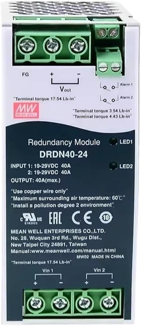 DRDN40 12V 24V 48V DC 40A DIN Rail Type Power Supply Redundancy Module Power Unit PSU(DRDN40-48 48V)