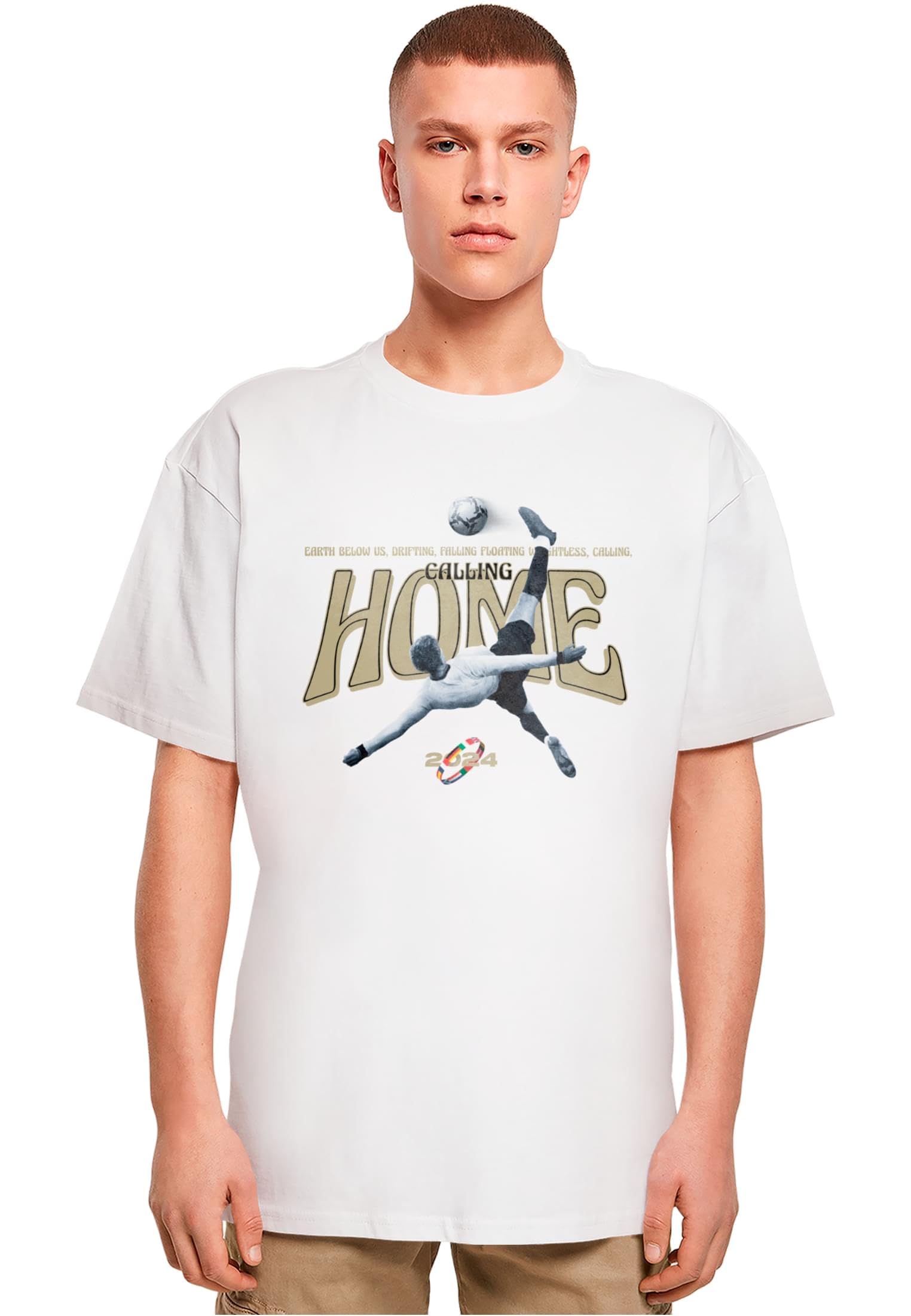 MT Upscale Men's Mt3261-calling Home Oversize Tee T-Shirt, White, XXL