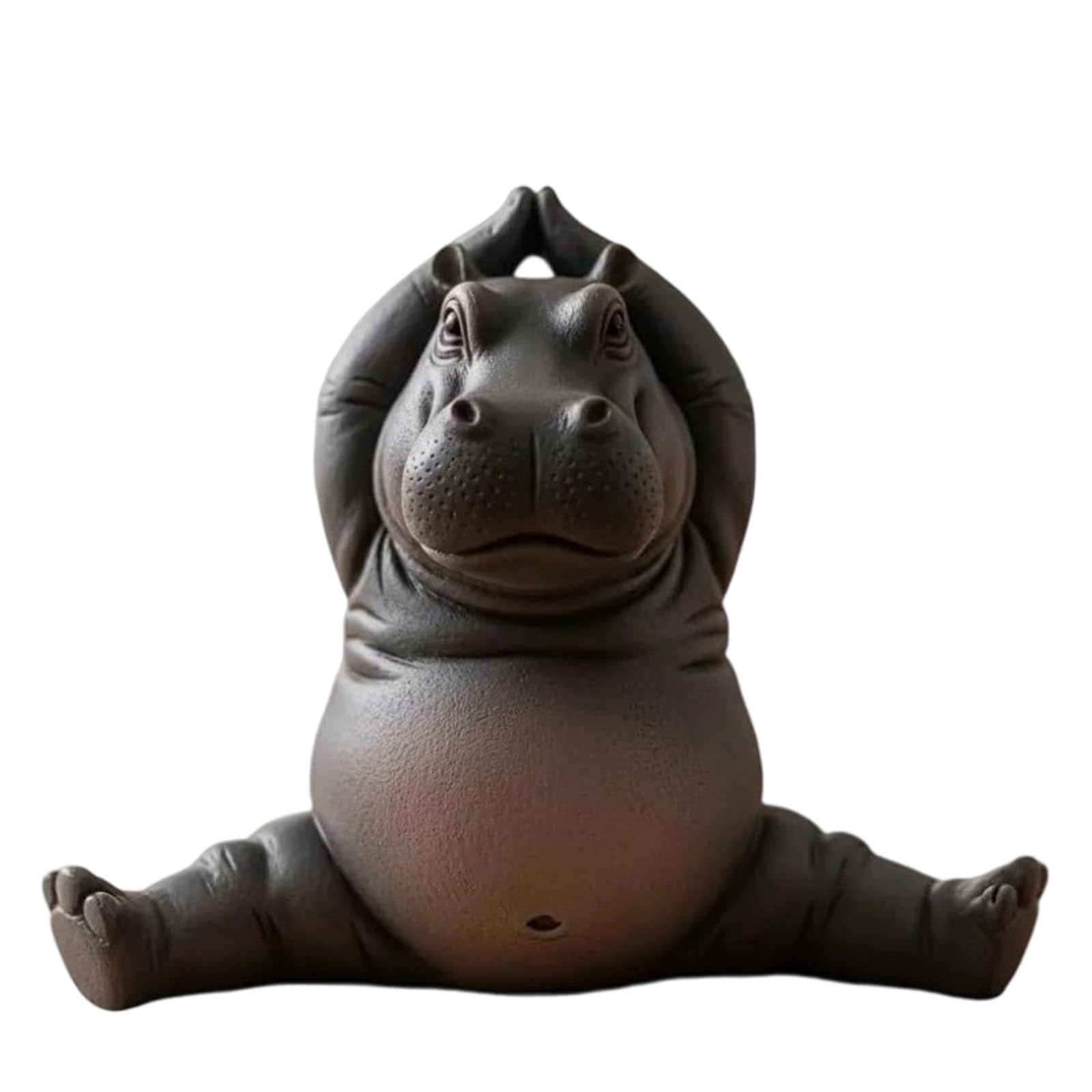 YPBEW Garden Ornament Meditating Clumsy Hippo Sculpture Meditations Decors Present for Home Shelf Display Clumsy Meditations Hippo Figurine