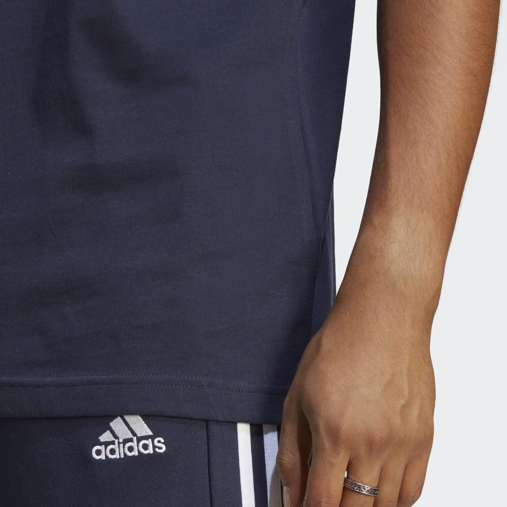 adidas Essentials Single Jersey 3-Stripes tee Camiseta de Manga Corta Hombre (Pack de 1)