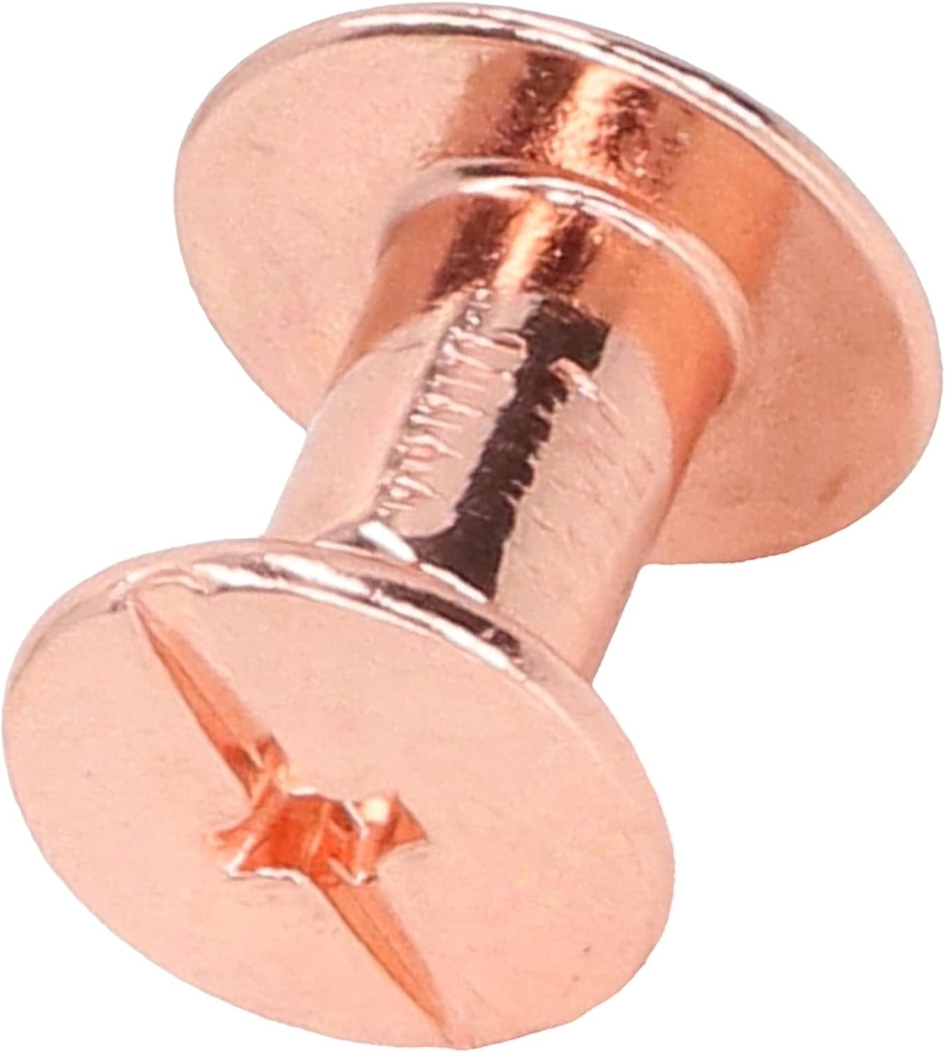 Book Binding Screw, 200 Sets Hardness Brass Round Flat Head Stud Screw, Electroplating Care with Curved Surfaces, Durably Bookbinding Fasteners for DIY Leather (Gold)