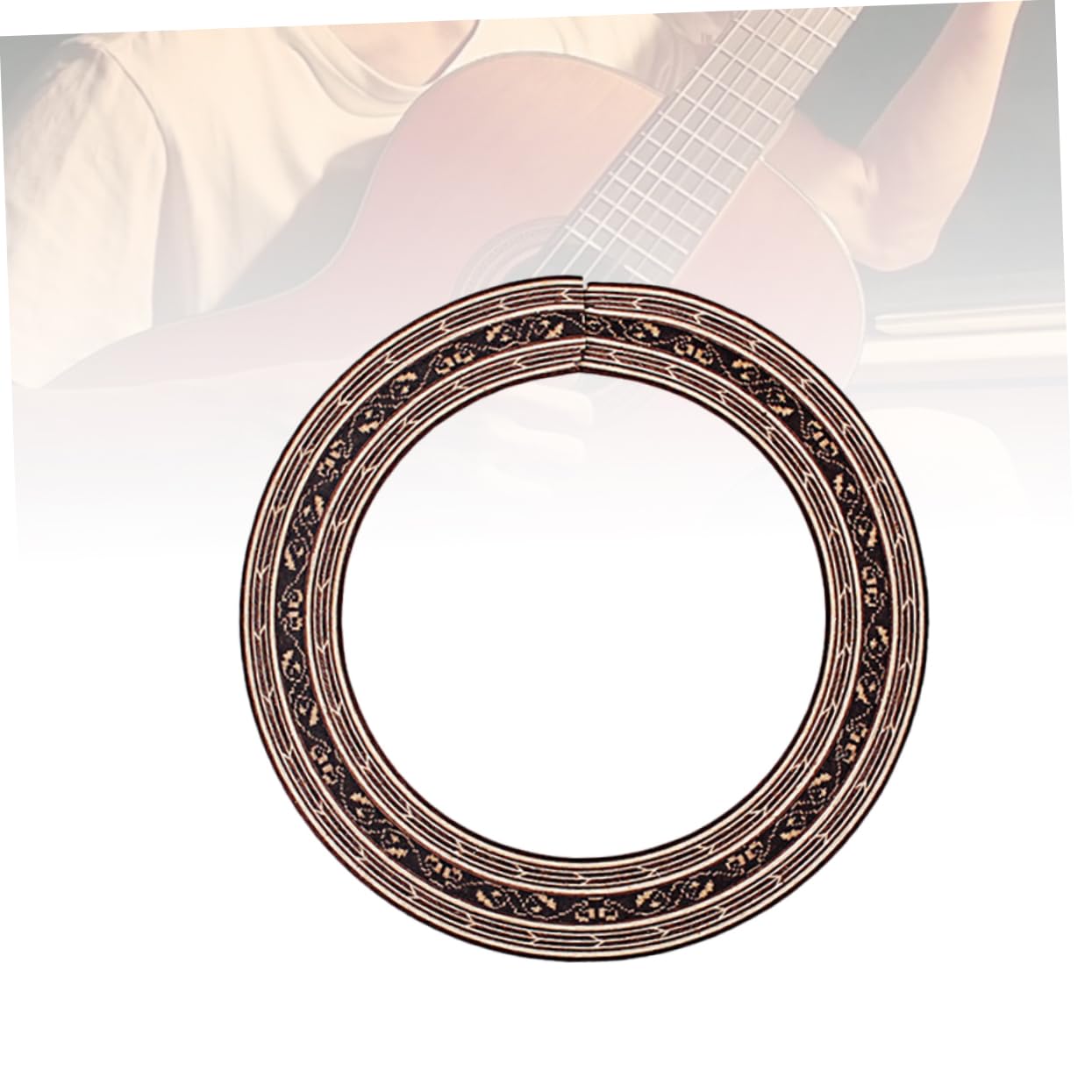 GOOHOCHY Guitar Rosette Inlay Decal Curved Strips for Sound Hole Easy Application Laminated Design Durable and Guitar Decoration for Classical Guitars