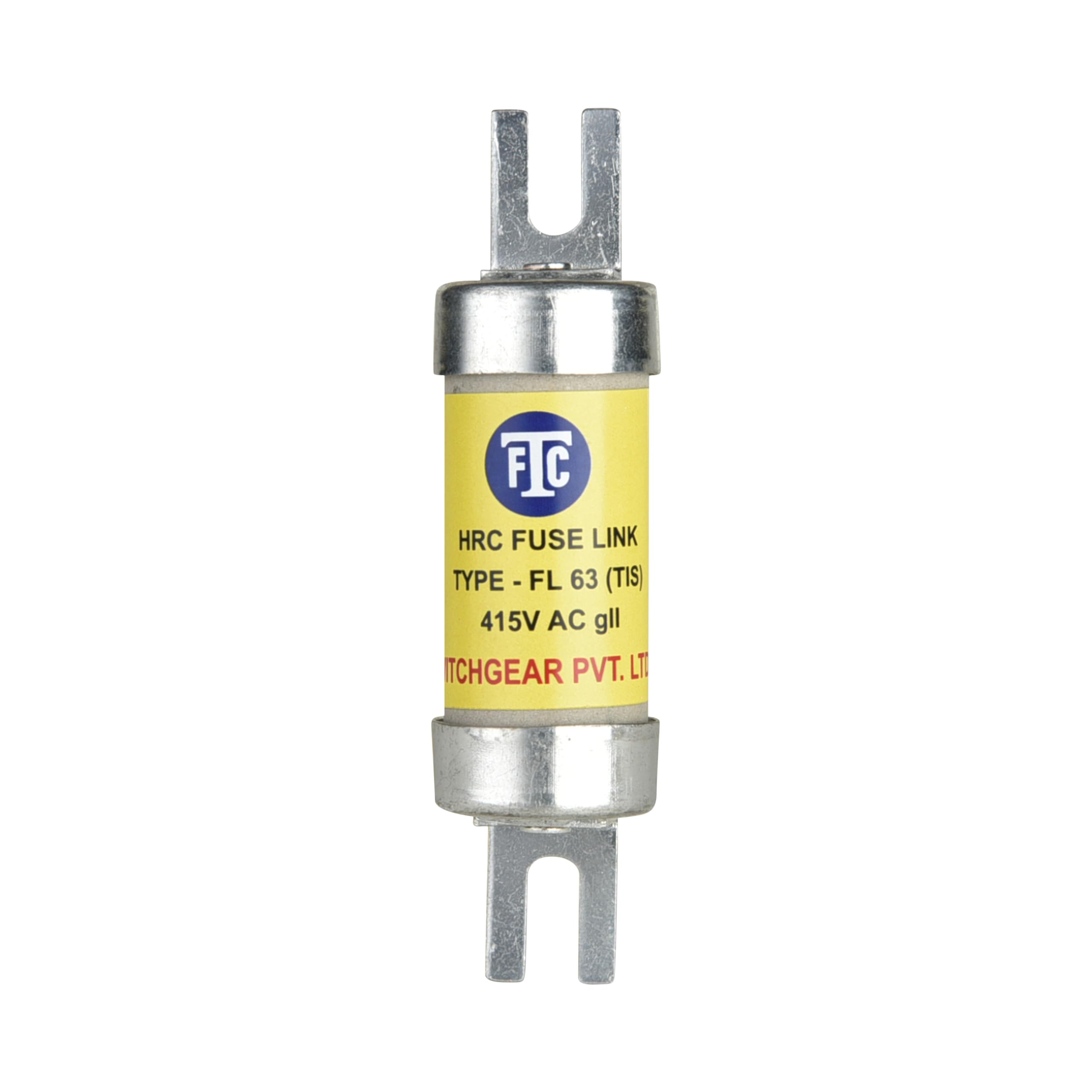 FTC - HRC FUSE LINK 63AMP, 415V AC - (PACK OF - 10 PCS) Silver