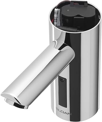 Sloan Optima EAF-250 Sensor Activated Touch-Free Faucet, Commercial Grade with Mounting Hardware - 0.5 GPM Battery-Powered Deck-Mounted Mid Body, Polished Chrome Finish, 3335060
