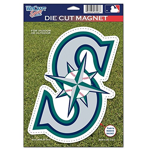 MLB Seattle Mariners 82772010 Die Cut Logo Magnet, Small, Black