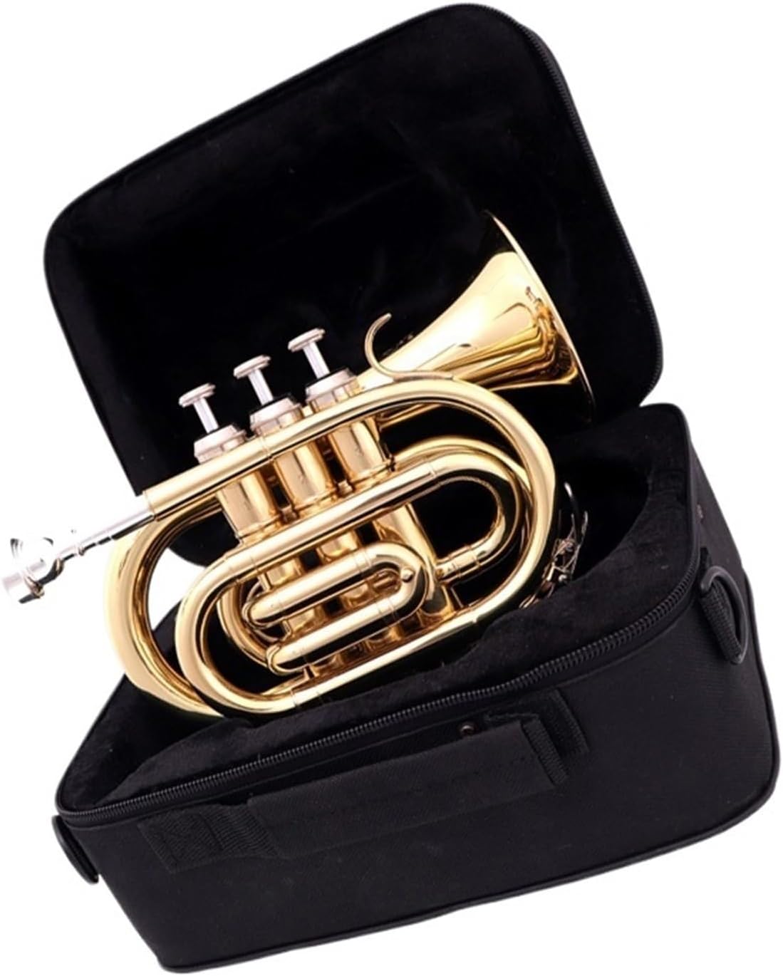 JunZheHub Bフラットトランペット ケース付き 金管楽器 ポータブル