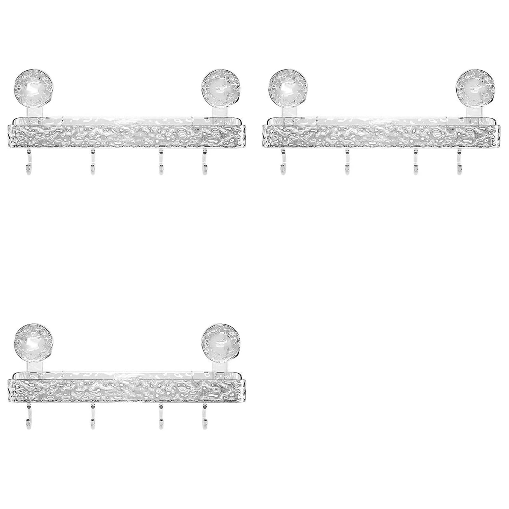 Hndhbfgrt 3X Light Luxury Style Punch-Free Storage Rack, Shower Organizer Suction, Suction Cup Shelf, Shower Dispenser