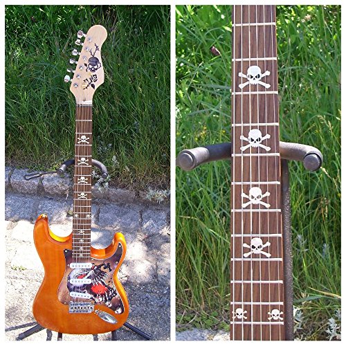Inlay Sticker Fretboard Position Marker For Guitars And Bass Skulls White Pearl #TOP3