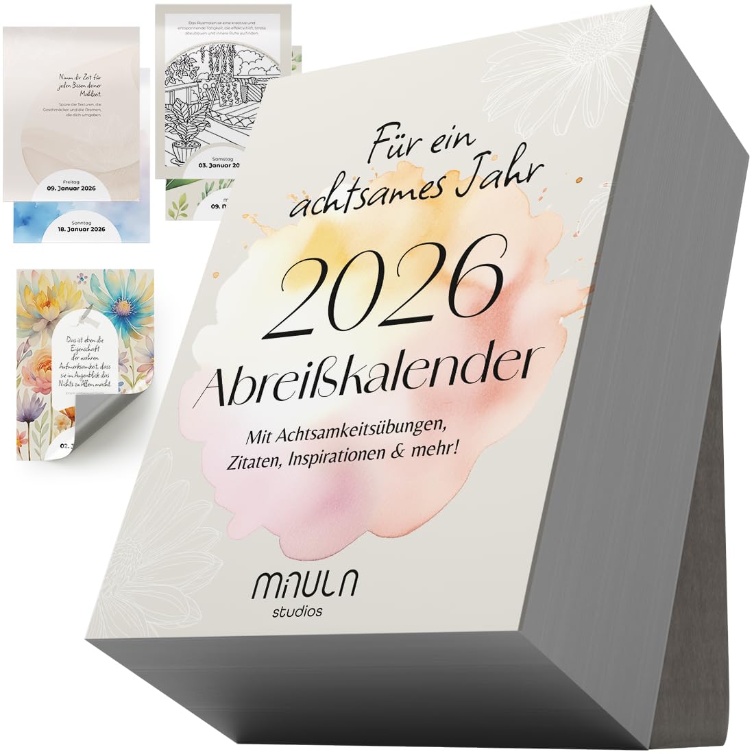 Milula Studios Abreißkalender 2026 – Inspirierender Achtsamkeitskalender & Tischkalender
