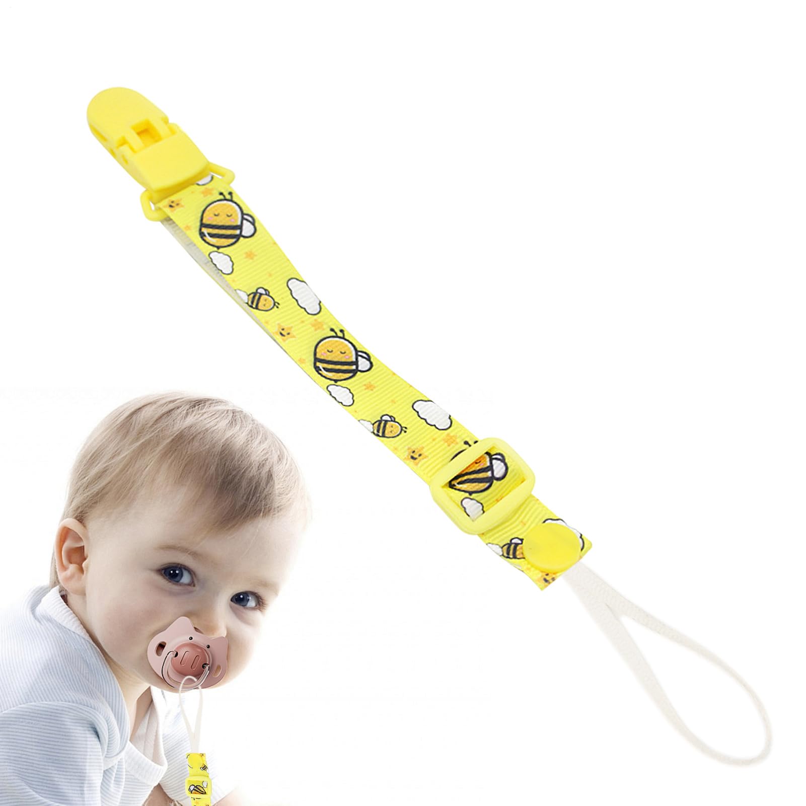 Clip per ciuccio, clip per porta ciuccio - Guinzaglio universale antigoccia per e massaggiagengive,Giocattoli per la dentizione con cordino per, adatti per la maggior parte