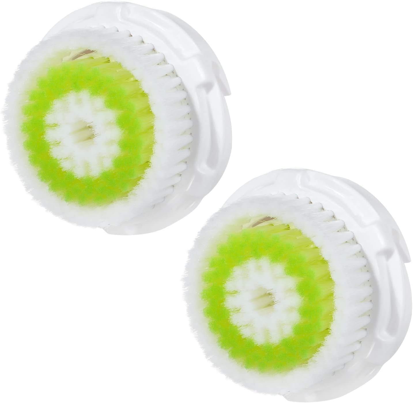 Compatible Replacement Facial Cleansing Brush Heads Replacements Green (2-Pack)