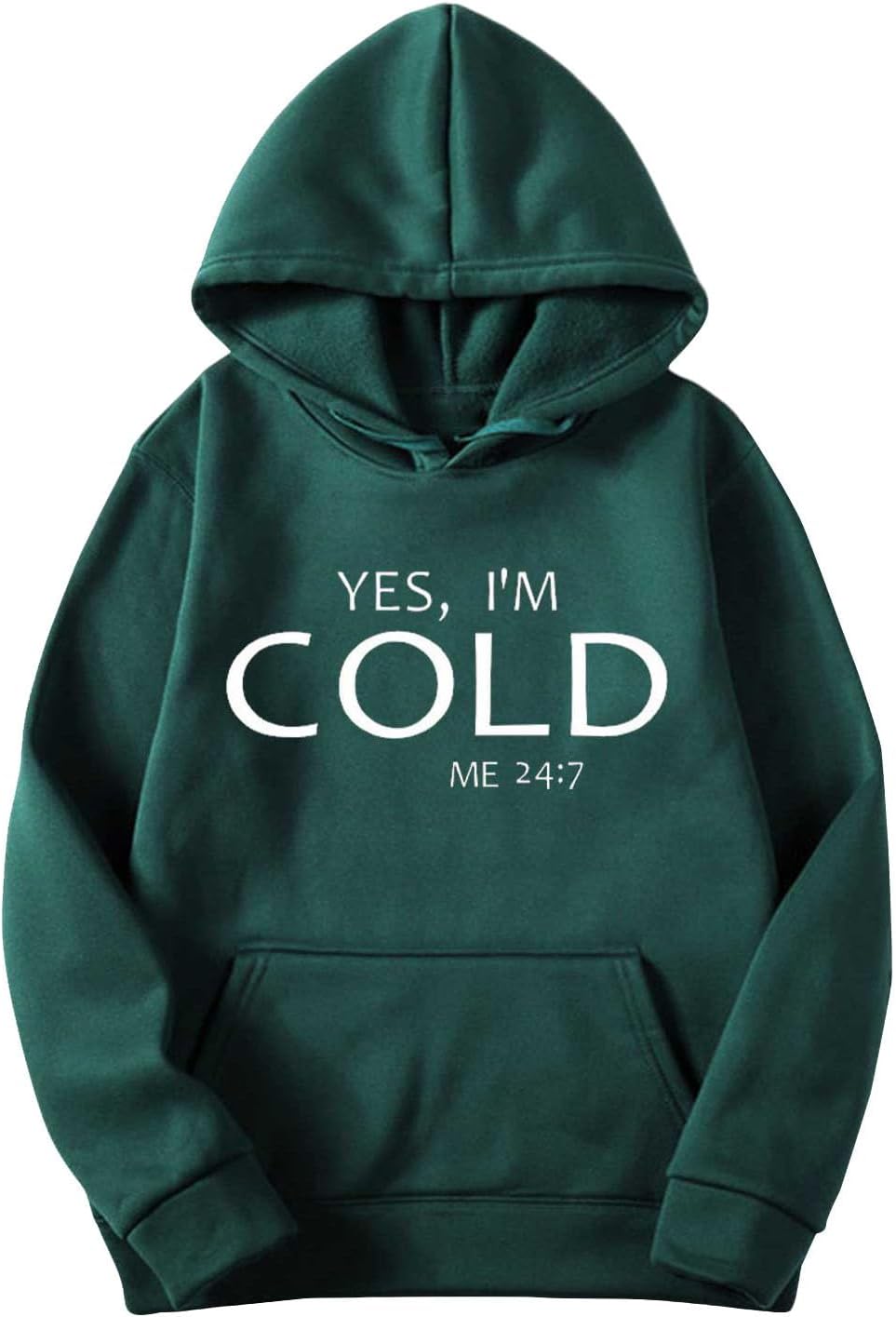 Yes, I'm Cold Men Hooded Sweatshirts Long Sleeves Loose Comfy Pullover Sweatshirt Loose Comfy Sport Hoodies Tops