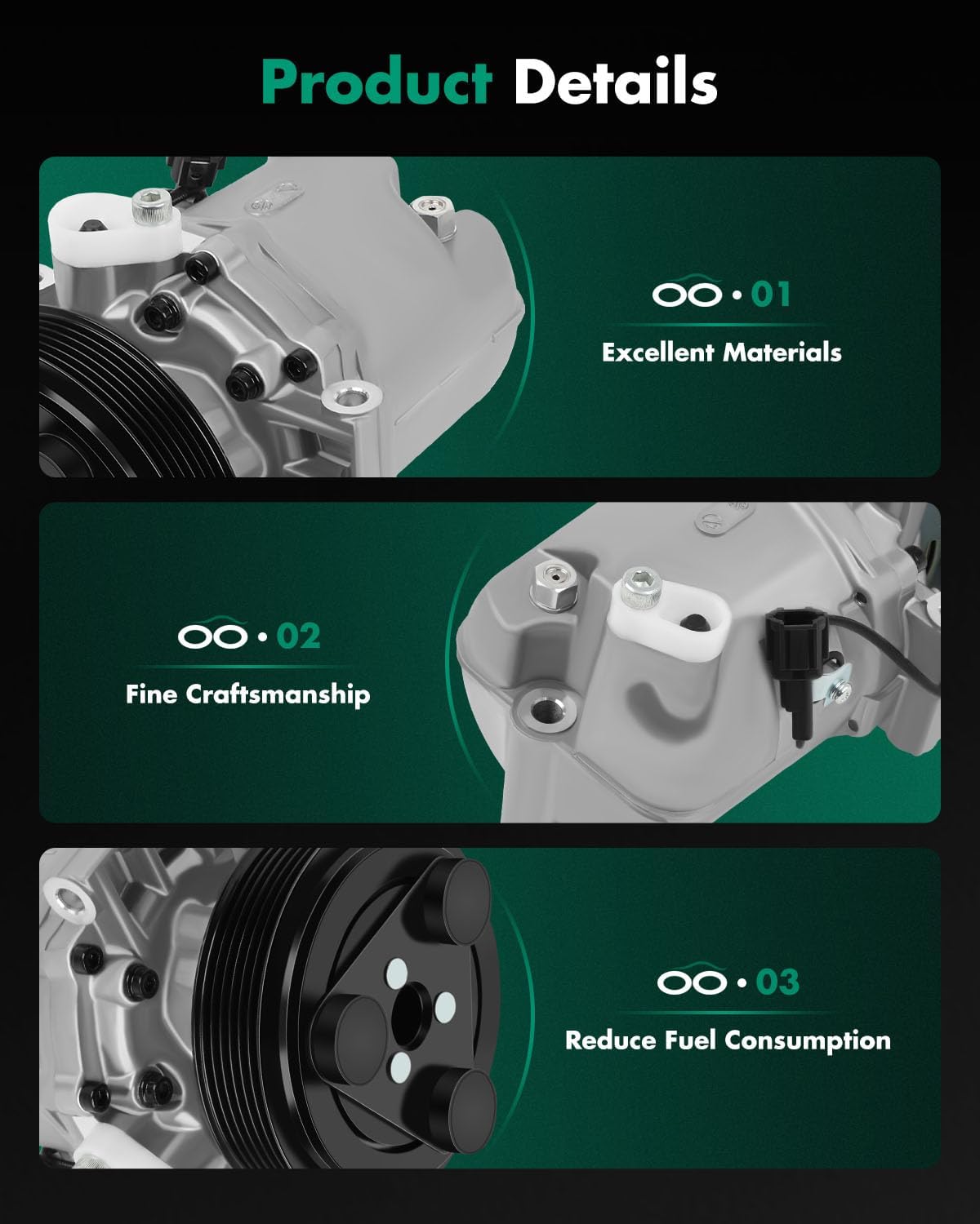 SCITOO AC Compressor for Nissan Frontier 2.4L 2006-2008 2011-2015, Fast Cooling Air Conditioner Compressor for Nissan NP300 Frontier 2.5L 2016-2019, for Suzuki Equator 2.5L 2009-2012, OE 92600EA000
