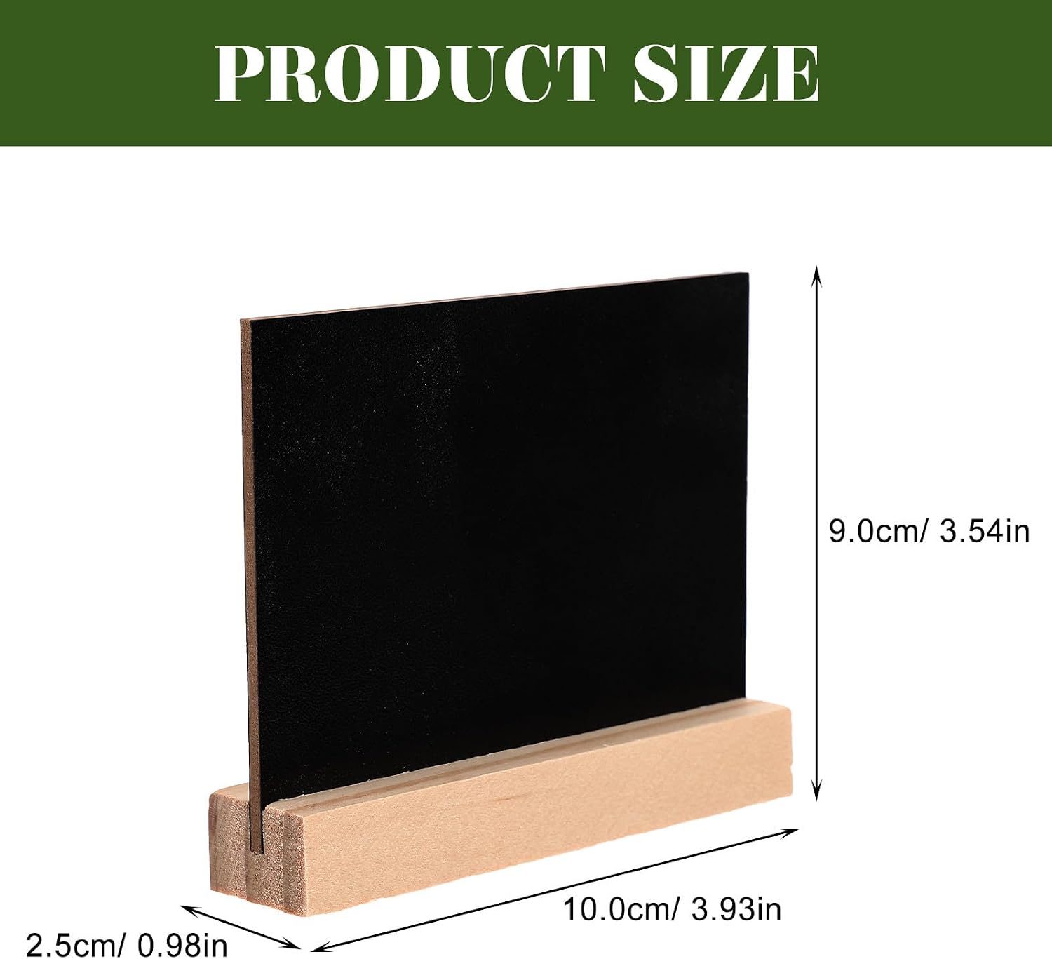 10pcs Double-Sided Memo Boards Small Rectangular Tabletop Chalkboard Signs with Wooden Base for Home Decor and Party Message Display