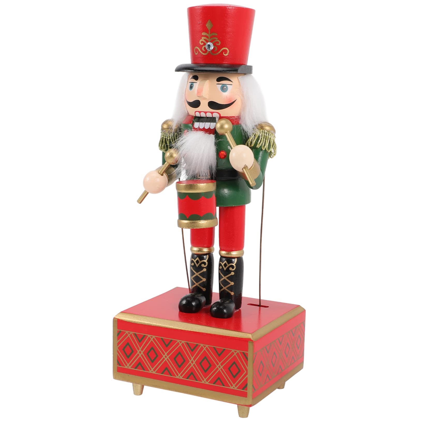 Ipetboom Carillon in Legno Schiaccianoci Natalizio Dipinto a Mano 32 Cm Musica, Decorazione Festiva per Casa, Ufficio e Scrivania, Bomboniera Regalo Natale