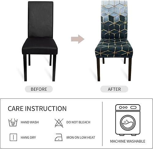 Miniatura 7 de Gibelle Juego de 6 fundas elásticas para sillas Parsons, universales, extraíbles y lavables, fundas protectoras para comedor, cocina, hotel y