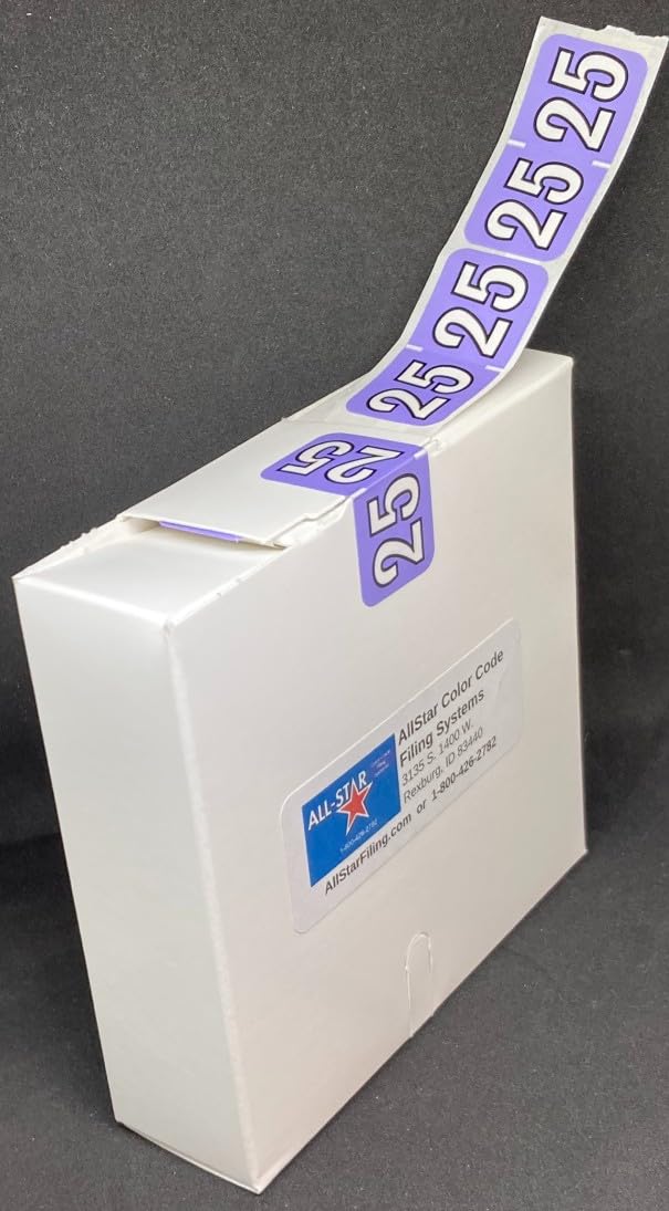 America's Favorite 25 Year Label, ROLL of 500 LT Lavender/White/Black