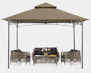 ABCCANOPY Gazebos for Patios 10x10 - Outdoor Steel Frame Gazebo for Lawn Backyard Garden Deck (Khaki)