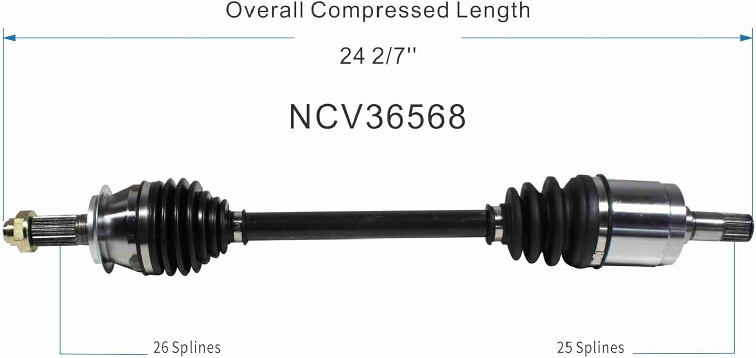 GSP NCV36568 CV Axle Shaft Assembly - Left Front (Driver Side), black/silver