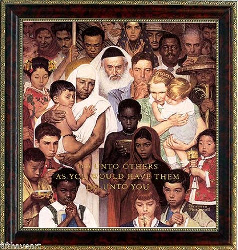 Brooklyn Art Norman Rockwell Poster Do Unto Others Framed Art Print
