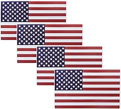 4PCS USA American Flag Decal Car Stickers, 5" x 3" Vinyl Vehicle Window Bumper Sticker, Waterproof US Flag Sticker Patriotic Decal for Car, Motorcycle, Truck, Helmet