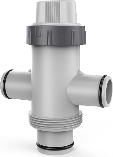 Split Swimming Pool Hose Plunger Valve, 2 in 1 Hose Plunger Valve, Above Ground Pools Accessories, On Off Plunger Valves Swimming Pool Part for Filter Circulation System | 2-in-1 split valve helps control water flow during hose connection and filter maintenance for compatible above-ground pools.