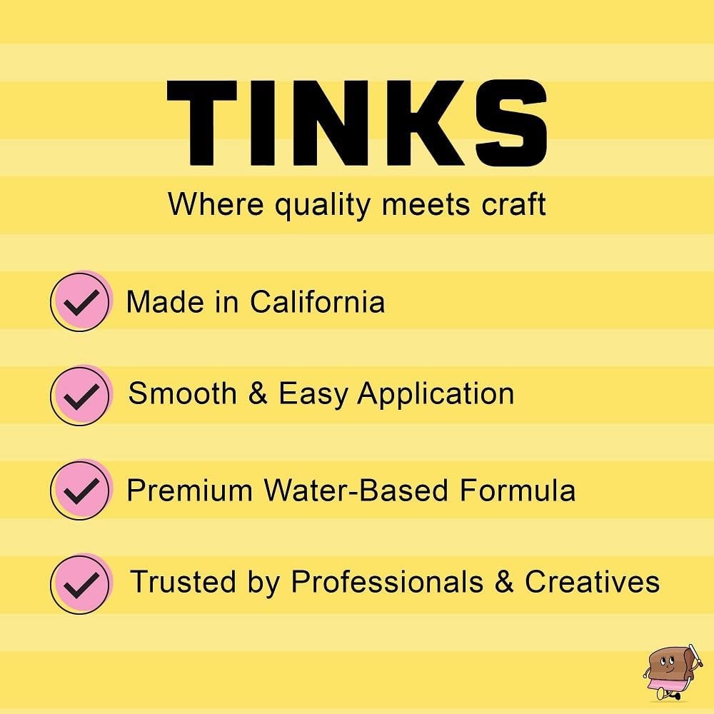 Tinks Screen Printing Ink - Blue - 8oz Water-Based Fabric Ink - Screen Printing, Stenciling, Tote Bags & Fabric Stamping - Non-Toxic, No Harsh Fumes, Soap & Water Cleanup - Made in California