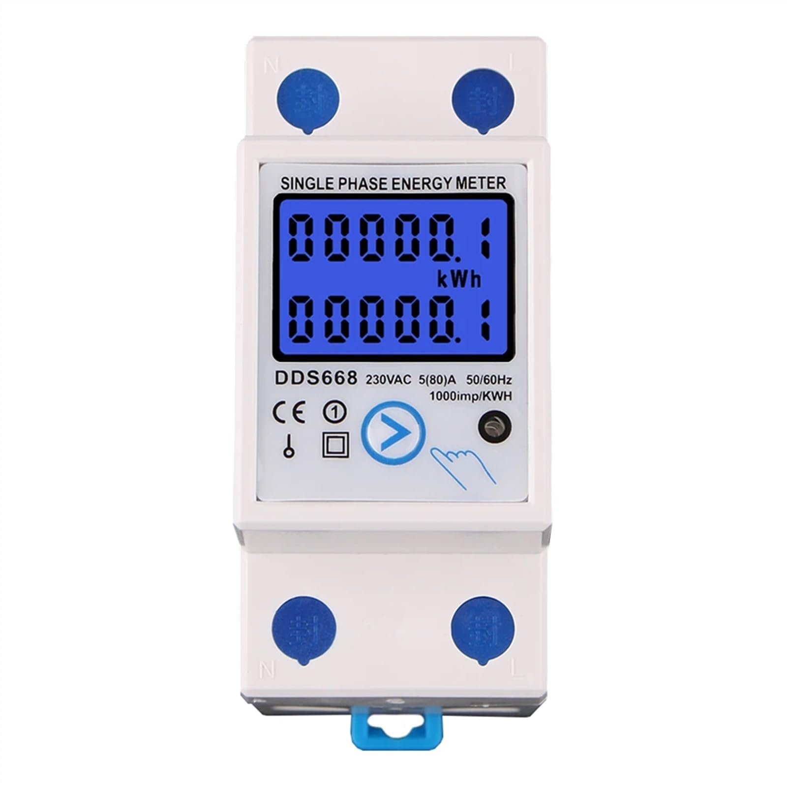 Compteurs d'énergie numériques LCD monophasés, consommation de courant, tension 120V 230V AC 5(80) A DDS668(230V)
