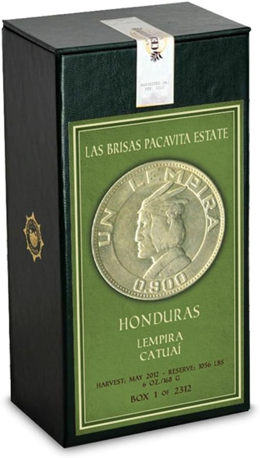 Exotic Origins Coffee: 12 Boxes of 88 Point – Las Brisas Pacavita Estate – Varietal: Catuai – Enradique Micro Climate – Lempira, Honduras – Limited Reserve of 1,056 Pounds – Save 30% on Twelve Sequentially Numbered Boxes of 2,312 – Whole Bean – 6 Oz.