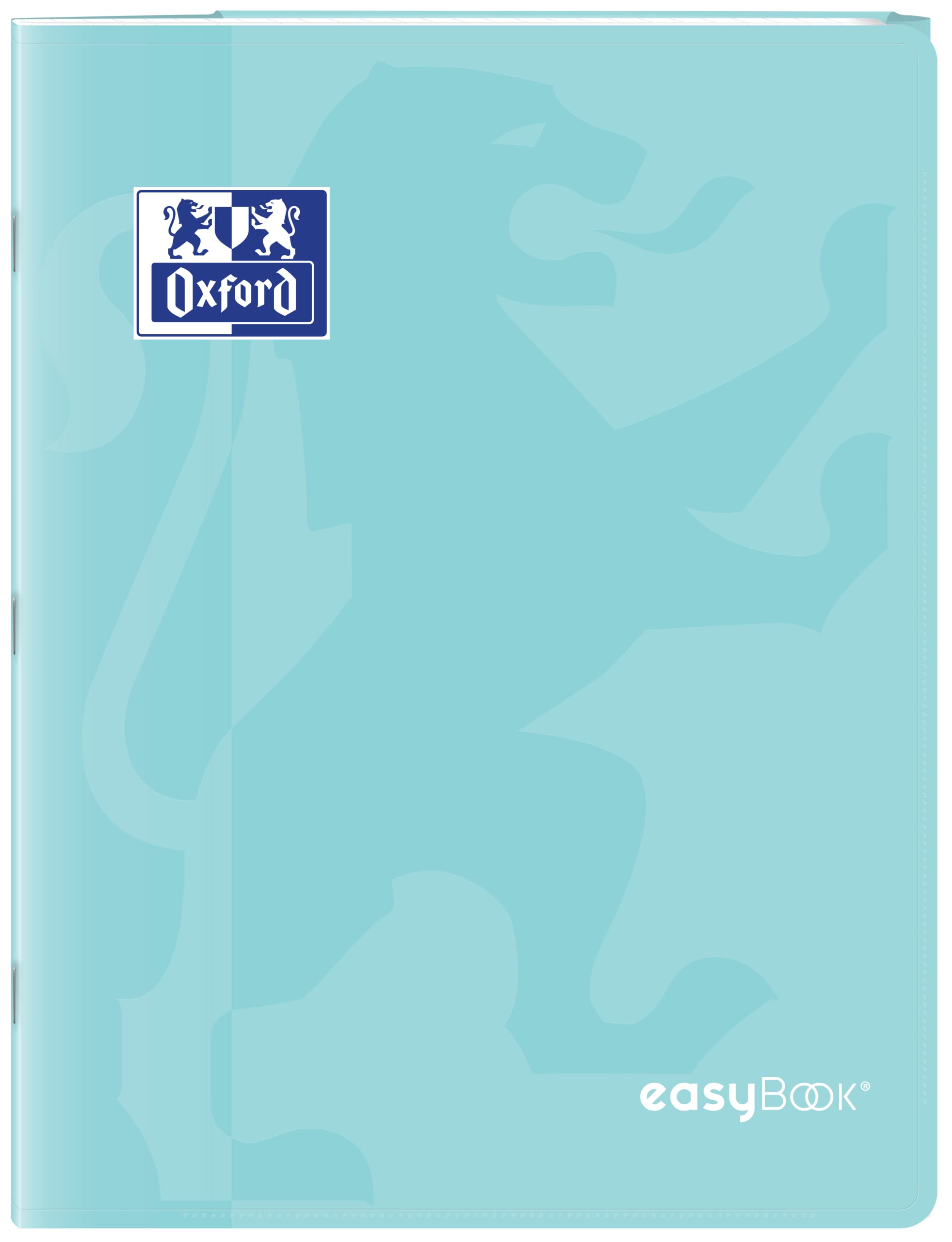 EasyBook Polypro Notizhefte mit Klappen – 24 x 32 cm – große Seyes-Karos – 96 Seiten – verschiedene Farben + 1 Index Blumie (3 Pastellfarben + 2 lebhaft)