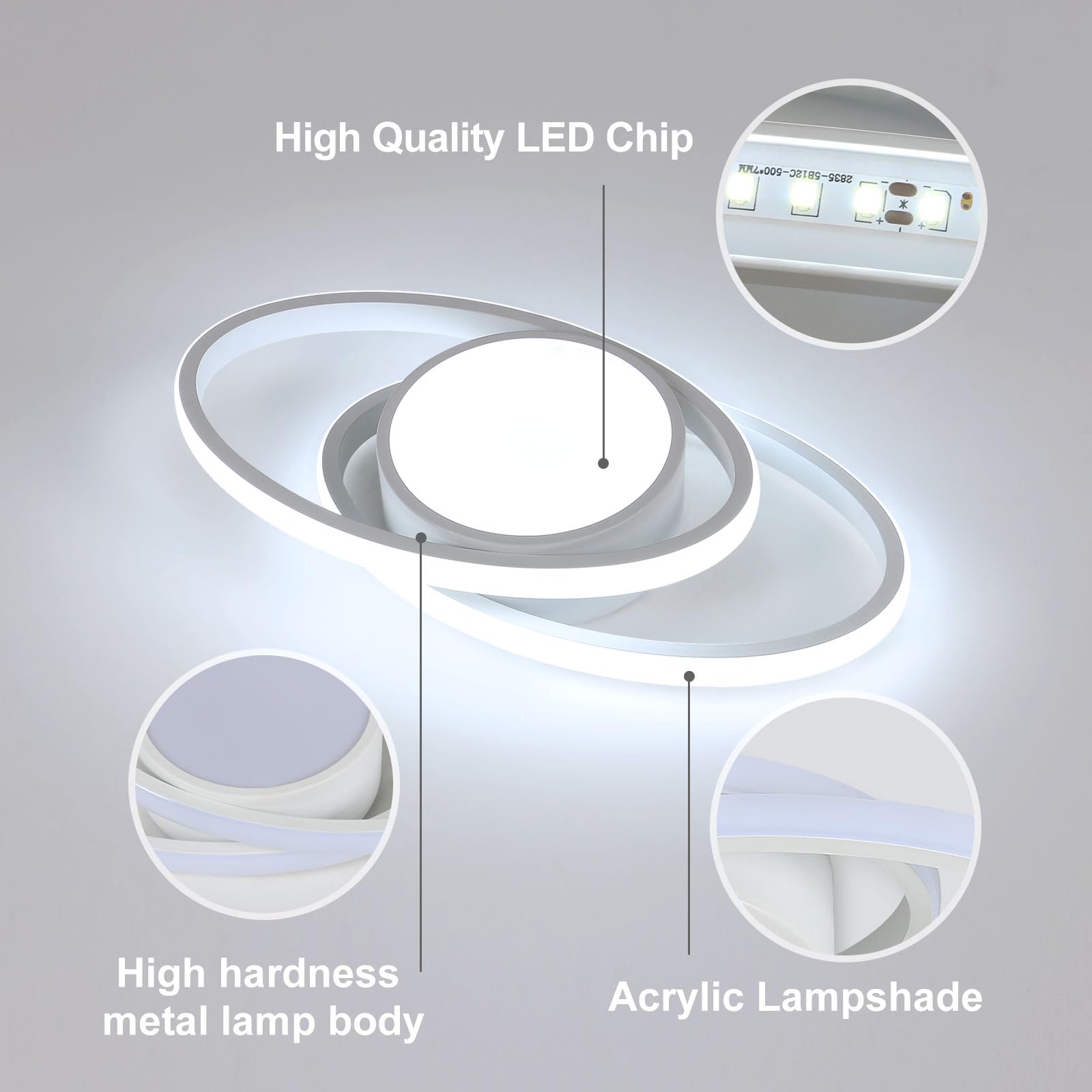 Osairous 39W Plafon LED Techo 6500K 4290LM Lampara Techo Redonda 38CM Lampara LED Techo Moderna para Salón, Dormitorio, Pasillo, Comedor
